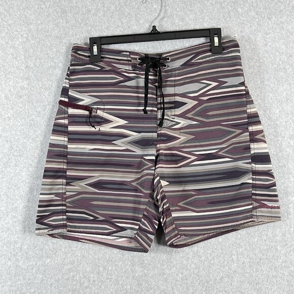 Patagonia Wavefarer Board Swim Shorts Graphite Navy Zip Pocket Men's Sz 30 - Picture 1 of 14